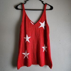 Maurices Red Star Knit Tank Top Size L | Americana Sweater Tank